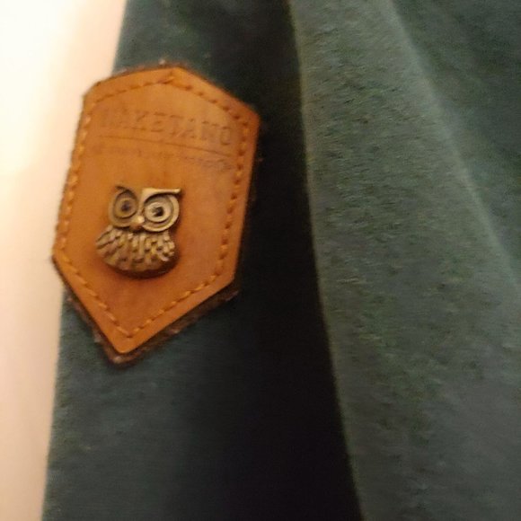 Naketano Brave New World Thick Teal Coastal Cowl Neck Pullover Hoodie Medium - Picture 7 of 14